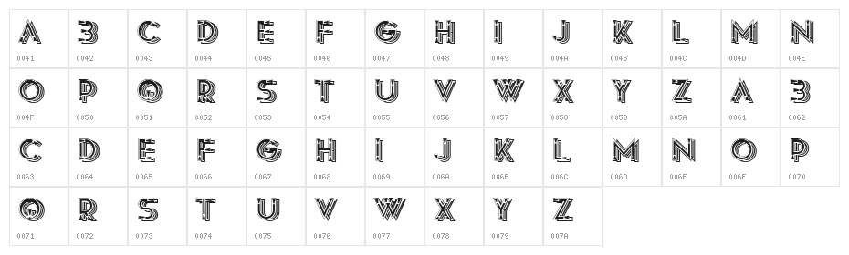 Acrobat Filled Regular Character Map