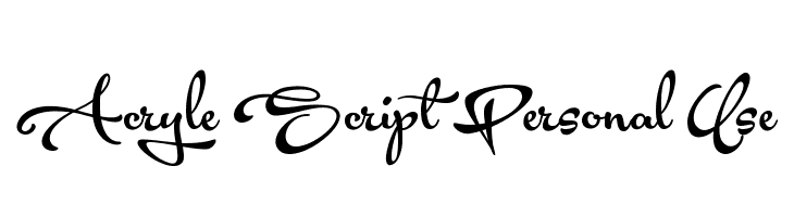 Acryle Script Personal Use Font