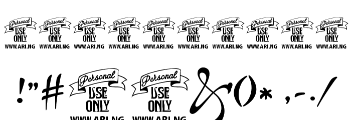 Acryle Script Personal Use Font OTHER CHARS