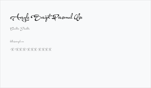 Acryle Script Personal Use Business Card