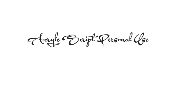 Acryle Script Personal Use Logo