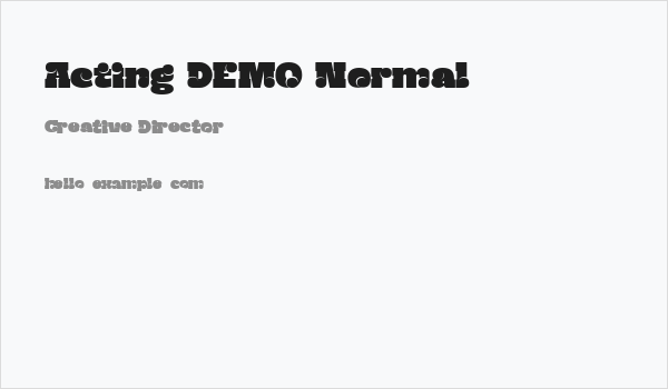 Acting DEMO Normal Business Card