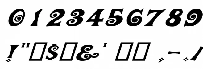 Action Is, Wide & Diagonal JL Expanded Italic Font OTHER CHARS