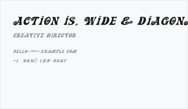 Action Is, Wide & Diagonal JL Expanded Italic Business Card