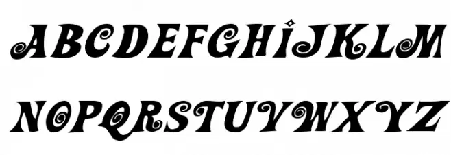 Action Is, Wide & Diagonal JL Expanded Italic Font LOWERCASE