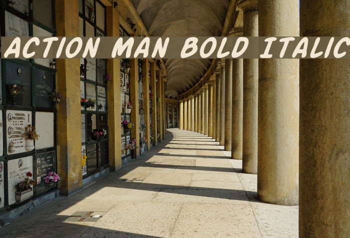 Action Man Bold Italic Font examples