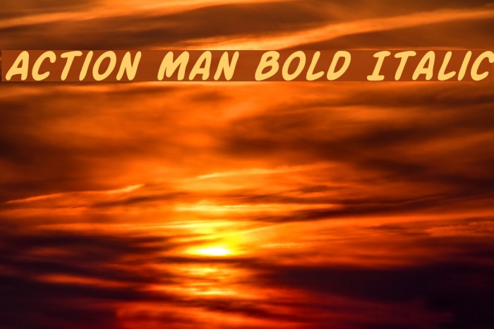 Action Man Bold Italic Font examples