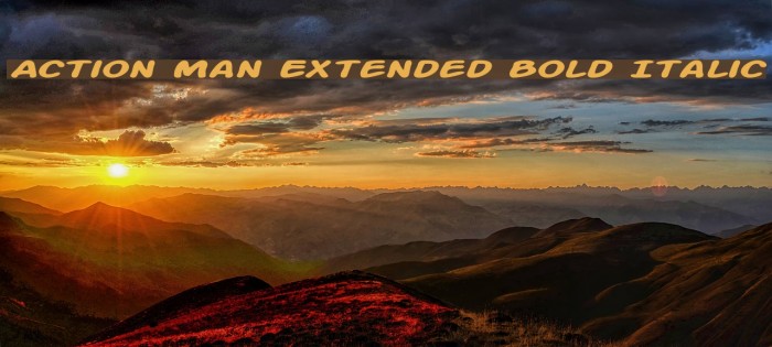 Action Man Extended Bold Italic Font examples