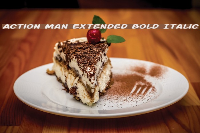 Action Man Extended Bold Italic Font examples