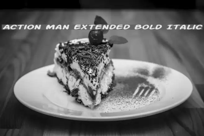 Action Man Extended Bold Italic Fuentes examples