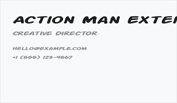 Action Man Extended Bold Italic Business Card