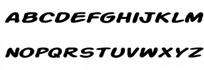 Action Man Extended Bold Italic Fuentes MINÚSCULAS