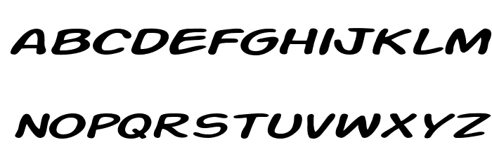 Action Man Extended Italic Font LOWERCASE