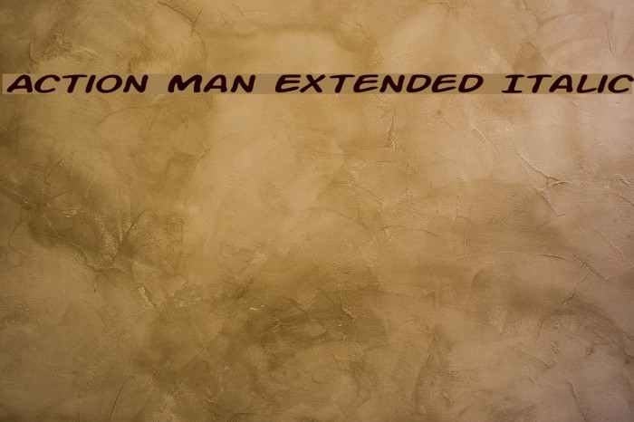 Action Man Extended Italic Font examples