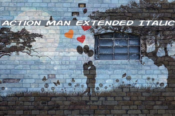Action Man Extended Italic Font examples