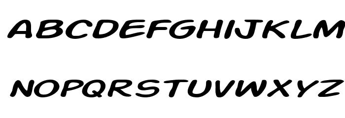 Action Man Extended Italic Font LOWERCASE