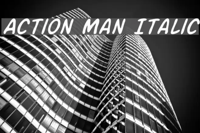 Action Man Italic Font examples