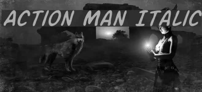 Action Man Italic Font examples