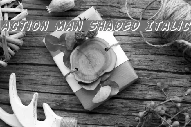 Action Man Shaded Italic Font examples