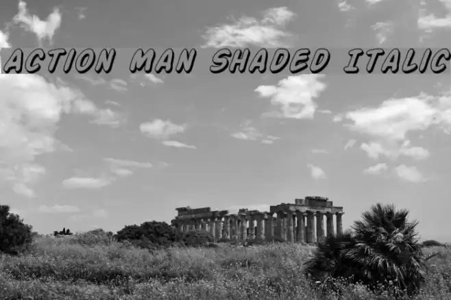 Action Man Shaded Italic Font examples