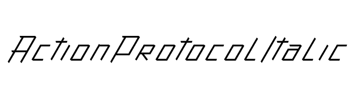 Action Protocol Italic Font