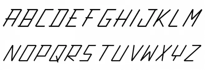 Action Protocol Italic फ़ॉन्ट अपरकेस