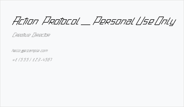Action Protocol_PersonalUseOnly Business Card