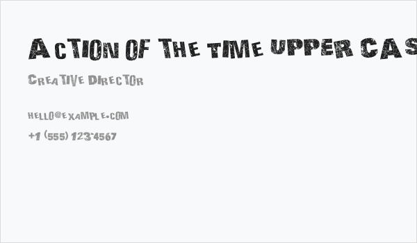Action of the Time UPPER CASE Business Card