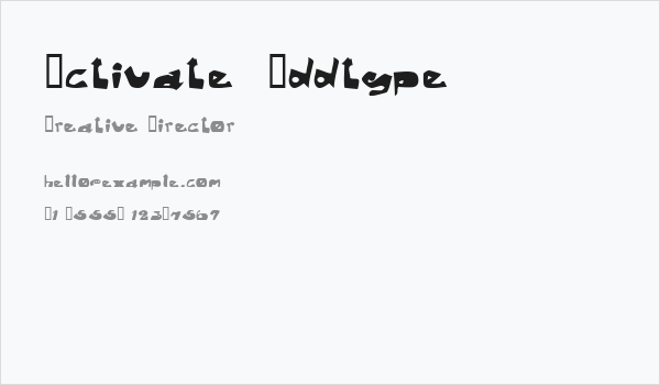 Activate  Oddtype Business Card