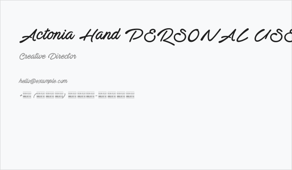 Actonia Hand PERSONAL USE Business Card