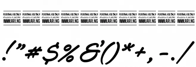 Actonia PERSONAL USE Font OTHER CHARS