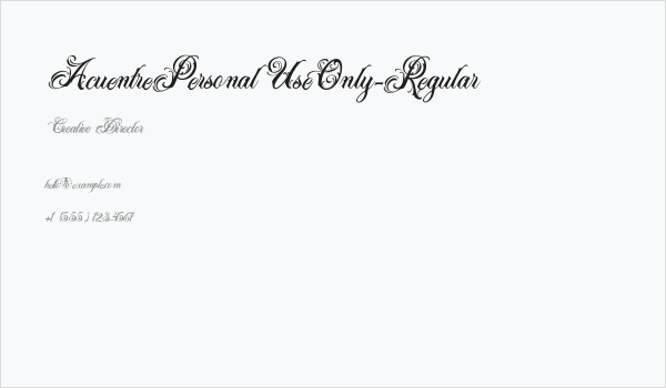 AcuentrePersonalUseOnly-Regular Business Card