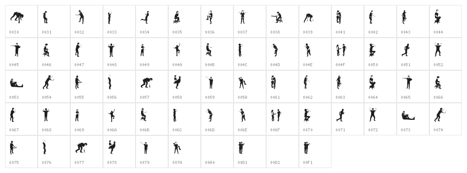 accion dingbat tipografia Character Map
