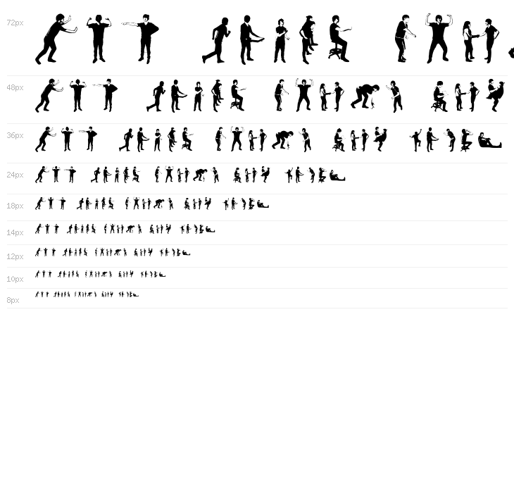 accion dingbat tipografia Waterfall