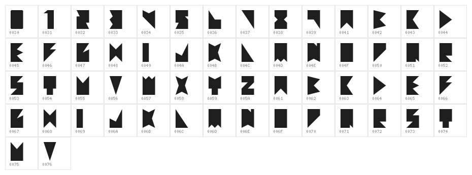 acute solid Character Map