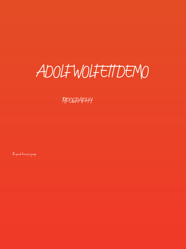 ADOLF WOLFETT DEMO Poster