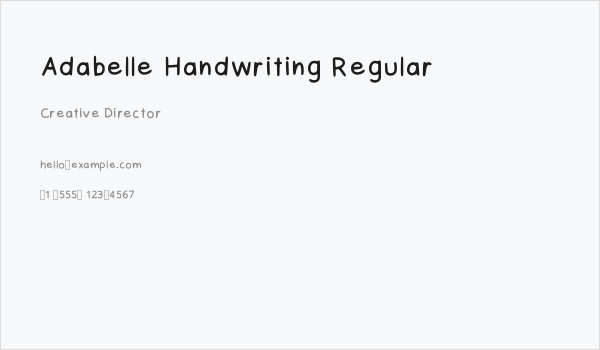 Adabelle Handwriting Regular Business Card