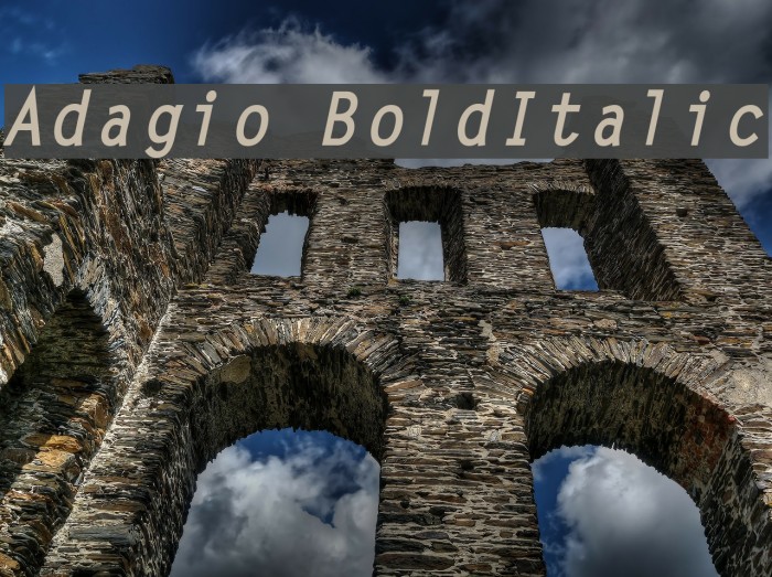 Adagio BoldItalic Font examples