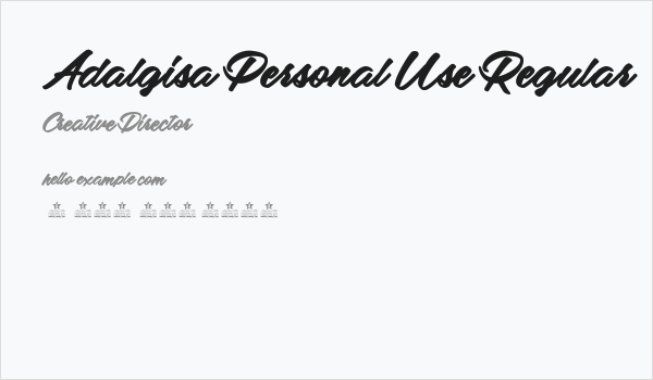 Adalgisa Personal Use Regular Business Card