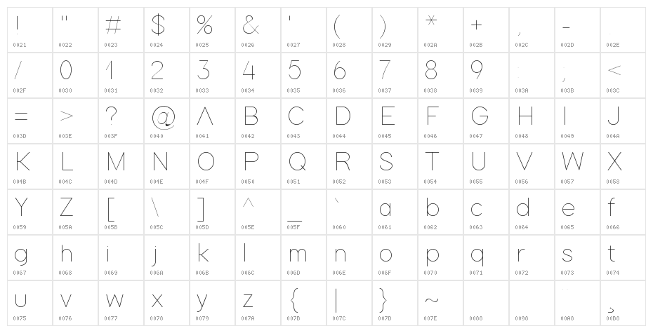 Adam Light Character Map