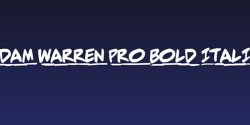 Adam Warren pro Bold Italic Social Header