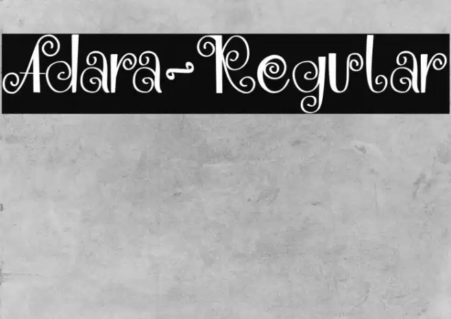 Adara-Regular Caratteri examples