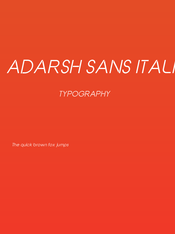 Adarsh Sans Italic Poster