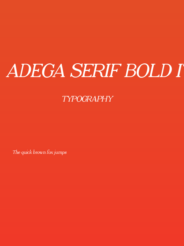 Adega Serif Bold Italic Poster