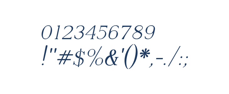 Adega Serif Italic Other Characters
