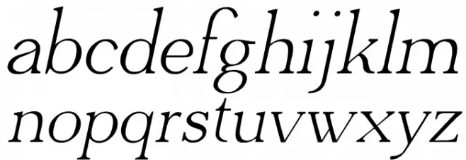 Adega Serif Italic 字体 小写