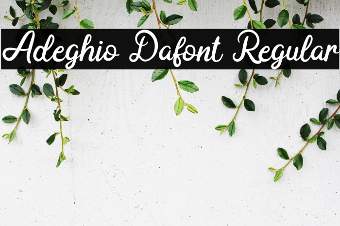 Adeghio Dafont Regular Example 1