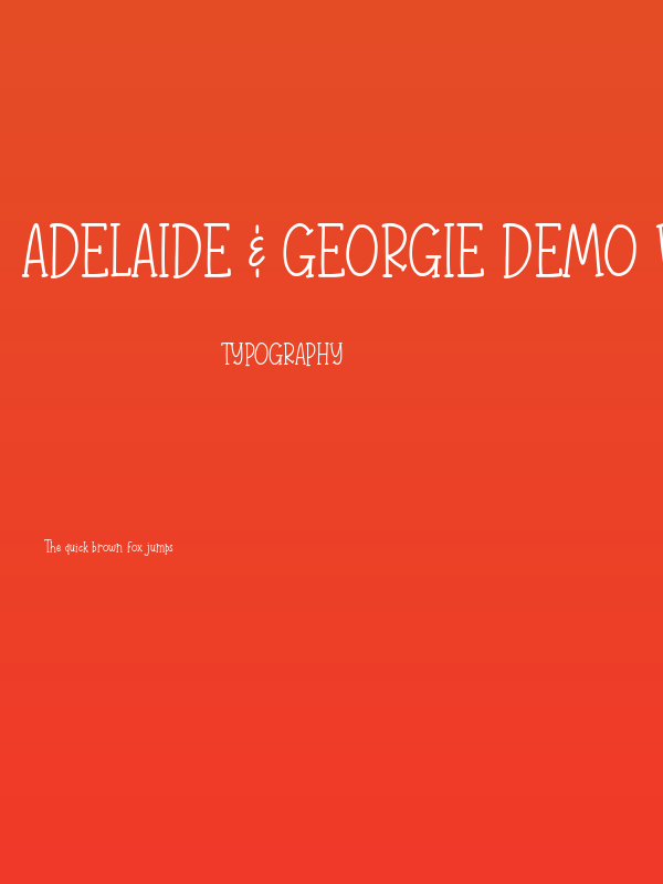 Adelaide & Georgie Demo Version Poster