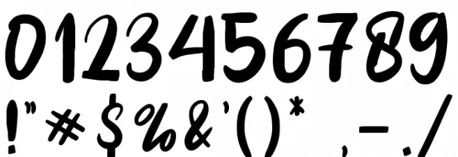 Adelica Brush Font OTHER CHARS