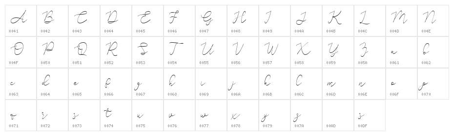 Adelya Free Regular Character Map